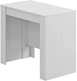 Mobelcenter - Mesa de Comedor Consola Extensible, Mesa para Salón recibidor o Cocina, Mesa Fuelle Extensible, Color Blanco Brillo (1011)