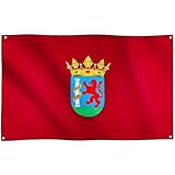 Runesol Bandera de Badajoz, 91x152cm, 3ft x 5ft, 4 Ojales, Ojal en Cada Esquina, Bandera Regional Española, Día de Extremadura, Carnaval de Badajoz, Banderas Premium, Interior, Exterior, Colores Vivos