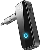 Receptor Bluetooth Coche Adaptador Coche Audio,transmisor aux Bluetooth5.0 Jack 3en1 3.5mm Dual Reducción de Ruido para TV Altavoces PC Auriculares