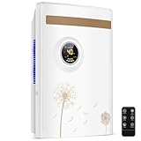 Raofuo Deshumidificador 2200ML, Deshumidificadores de Humedad Bajo Consumo Silencioso, 24 H Temporizador, UV Purificación, Descongelación Automático con Mando a Distancia para Baño Dormitorio Oficina