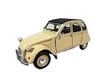 OPO 10 - Coche 1/24 Compatible con Citroen 2CV Color Crema - Welly 24009A-W Beige