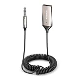 UGREEN Receptor Bluetooth 5.4 Adaptador Jack 3.5mm Aux Auxiliar Conector Audio Coche Manos Libres, Gris Oscuro