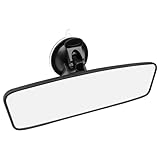 Avesteir Espejo Retrovisor Coche Interio 24 x 6.5 cm, Retrovisor Coche Ajustable con Ventosa Extraíble, Espejos Interiores Universal Plano Gran Angular sin Vibración para Automóvil SUV y Camiones