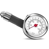 Manómetro de Presión de Neumáticos, Medidor de Presión Ruedas con Interfaz Desinflada, 0-100Psi, Ideal para Coches, Motos y Bicicletas, Plata