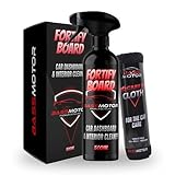BassMotor Limpiador Salpicaderos y Plasticos Interiores de Coche Especial Anti Polvo Efecto Natural Limpia Sin Brillo Aroma Fresco para el interior - Fortify Board 500ml + Bayeta Premium