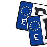 AUTOZOCO Pegatinas para matricula de la UE España (2 uds) - adhesivo para matricula - pegatina UE matricula vehículo - Azul