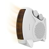 Cecotec Calefactor Eléctrico Bajo Consumo ReadyWarm 2000 Max Dual White. Termoventilador de 2000 W, Oscilación de 65º, 3 Modos, Termostato Regulable, Área de Cobertura 20 m2, Blanco