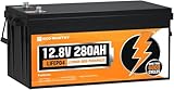 ECO-WORTHY Bateria Litio 280Ah 12V LiFePO4 con rotección de Baja Temperatura, 6000+ ciclos Profundos con 3584Wh de energía, para Autocaravana, Caravana, Panel Solar, Camping