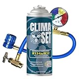ClimaSet Gas R134a de repuesto para Aire Acondicionado de Coche con manguera – Consciente de la naturaleza – No tóxico – Resistente a la corrosión – Fácil de usar por su cuenta – 170