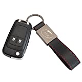 KASER Carcasa Funda Llave Remoto Mando 2 Botones para Opel Insignia Astra Zafira Vauxhall Holden Mokka con Llavero de Cuero
