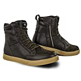 SHIMA Blake Zapatos de Motocicleta para Hombres | Cuero, Transpirables, Zapatos de calle reforzados con cremallera lateral, Soporte de tobillo, Suela antideslizante, Almohadilla de cambio (Marrón, 43)