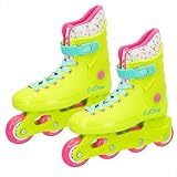 ColorBaby CB Riders - Patines en línea, Amarillo neón, Cierre Ajustable con Hebilla y Cordones, T.38-39, A Partir de 3 años, Máx. 50 kg, Patinetes en línea Infantiles, Modernos y sofisticados (85427)