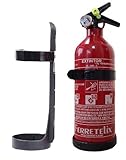 FERRETELIX® Extintor de 1 kg ABC con soporte de montaje, para automóvil, hogar, caravana, oficina, barbacoa, barco, Fecha de Fabricación 2025