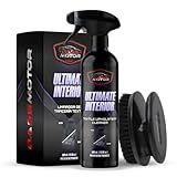 BassMotor Limpia Tapicería Textil para Asientos y Alfombrillas Coche, Limpiador Interior Tejidos de Coches con Cepillo Incluido Uso Fácil Aroma Fresco - Ultimate Interior 500ml + Cepillo
