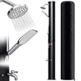 SWANEW Ducha Solar de 40 litros de Ducha de jardín con Tapa Protectora, Cabezal de Ducha orientable de 180°, Ducha de pies integrada, máx. 60 °C sin conexión de Electricidad
