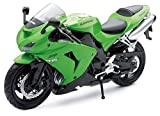New Ray 42443 I - Motocicleta Kawasaki ZX 10 R / HONDA CBR, Vehículo en miniatura, escala 1:12, Verde / negro
