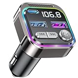 GizmoVine Transmisor FM Bluetooth Coche, Adaptador Mechero para Musica Radio USB C QC PD 36W, Receptor Parrot Manos Libres Sin Instalacion, Aparato Reproductor MP3, Accesorios para Vehículos