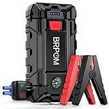 BRPOM Arrancador de Coches 4000A, 12V Arrancador de baterias de Coche(para 7.0L de Gasolina o 5.5L de Diésel) Jump Starter con Linterna LED de Emergencia, Espera Larga, Carga Rápida
