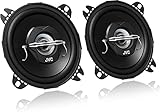 JVC CS-J420X - Altavoces coaxiales para coche (21 W RMS, 45 - 22000 Hz, 10cm (4'), 2 vías), negro