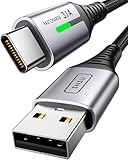 INIU Cable USB A USB C, [2m] QC 3,0 y 3,1A Cable USB C Carga Rapida, Aleación Trenzado de Nylon Cable USB Tipo C Cargador Compatible con iPhone 16 15 Pro Samsung S21 Huawei Xiaomi Pixel ECC.