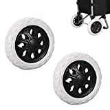 Mikqky 2 Piezas Ruedas de Repuesto para Carrito Negro, Goma Reemplazo Ruedas de Carrito Compra, Rueda de Repuesto de Goma para Carritos de Compra, Adecuado para Carritos de Compras
