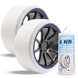 Cadenas Coche Nieve Easy Sock Homologación EN 16662-1 y alta seguridad. Talla M. Cadenas Nieve Téxtiles Fáciles de Instalar - Cadenas Nieve Coche Antideslizantes y Resistentes - Kit de 2 Cadenas