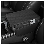 Upgraded Protector Reposabrazos Coche Universal,Microfibra de Cuero Apoyabrazos Coche CojíN con 2 Bolsa de Almacenamiento,Accesorios Coche Interior para La MayoríA de VehíCulos (Negro)