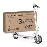 MASCOOTER S1 Essential | Patinete Eléctrico Adultos Homologado DGT - Regeneración de Batería al Frenar - 300W, 600W MAX, 20km Autonomía, Ruedas 8.5' Aire - Frenos Eléctricos y de Disco