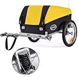CXWXC Remolque para Bicicleta con Amortiguador Gran Capacidad de Carga se Atreve a Alcanzar la Capacidad de Carga de 120l, hasta 88 Libras / 40kg Barra Remolque Bicicleta (Amarillo)