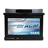 Electronix Batería AGM 60Ah 12V 600A – Batería de Gel Ciclo Profundo Sin Mantenimiento para Coche START-STOP, Barcos, Caravanas, Solares, Veleros, Autocaravanas – Diseño Robusto