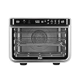 Ninja Foodi Horno multifunción 10 en 1, Mini horno portátil para encimeras y superficies de trabajo, 10 funciones de cocción, Freír con aire, Asar, Parrilla, Hornear y más, en plata y negro, DT200EU