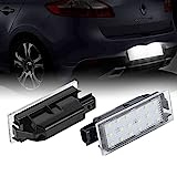 OZ-LAMPE LED Luz de matrícula para Renaul-t Vel Satis Twingo II Clio III Clio IV Espace IV Laguna III Laguna II Phase II Master II Megane II Megane III, Luz de la Placa del Auto 2 Piezas Canbus
