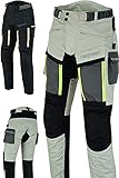 Texpeed Pantalones de moto hombre verano - Impermeable Pantalones de motorista - Con armadura de protecciónes CE (EN 1621-1) - Blanco - L Cintura/Regular Pierna