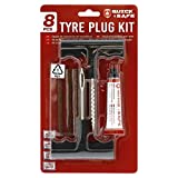 S SUMEX Kit Reparación de Pinchazos Equipo de Reparación de Neumáticos Válido para Todo Tipos de Neumáticos Compuesto por 5 Mechas 2 Herramientas y Bote Sellante