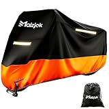 Maizjok Funda Moto Impermeable, Cubierta Moto Exterior Interior 210D Poliéster, Capa Protector Lluvia y UV para Cubre Motocicleta Calle/Deportiva/Aventure/Cruiser/Touring XXL Grande (275x105x125 cm)