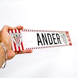 Atletic Club de Bilbao - Matricula Metacrilato Personalizada Equipo de Futbol - Matricula con Nombre - 38cm x 8cm - Placa Impresion Directa - Nombres Decorativos Personalizados