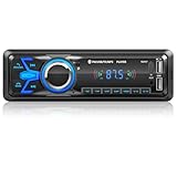 Radio Coche Bluetooth 5.0 Manos Libres, Wistrue Autoradio Coche Bluetooth Pantalla1 DIN Radio Bluetooth Coche MP3 Player FM Radio con 2USBAUX/Control Remoto,Compatible con Android y iOS