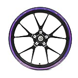 Pegatina para la llanta ancho 7mm cromo hologramma con herramienta de montaje 16' 17' 18' 19' montaje tira decorativa para motocicleta, coche, bicicleta (holograma morado)