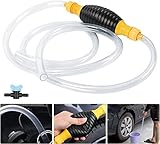flintronic Bomba de Sifón Manual de Combustible, Transferencia de Gas/Aceite/Gasolina/Agua/Combustible/Líquida, con 2M Mangueras y Válvula Reguladora