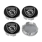 THJKCVSD 4 Piezas Tapas Llantas, para Peugeot 3008 2017-2023 (60mm) Tapacubos AntióXido Llanta Rueda Cubre Embellecedor Insignia Accesorios de Coche