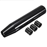 Aiuphing pomo palanca de cambios universal,pomo cambio de marchas de aleación de aluminio para coche camión y carreras, Cabezal de repuesto de metal con 3 adaptadores(8 mm/10 mm/12 mm),(13cm, negro)