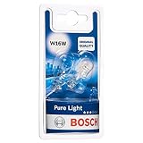 Bosch W16W Pure Light Lámparas para vehículos, 12 V 16 W W2, 1x9, 5d, Lámparas x2