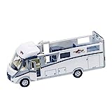 Kids Globe Carthago Camper 510008 - Carrito de juguete (16 cm, con luz, motor de retirada, iluminación interior y techo extraíble, incluye pilas)