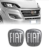 Fiat 14188B-2Pz Adhesivo 3D Reemplazo Logo Negro para Ducato, Frontal y Trasero