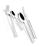MONIX Europa Set de cubiertos 24 piezas de acero inoxidable con cuchillo chuletero, acabado pulido brillo (Braisogona M180974)
