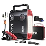 6000A Arrancador de Baterias de Coche con 150PSI Compresor de Aire/DC out 160W/18W Fast Charging/Linterna LED,UTRAI 27000mAh 12V Arrancador de Coches(para 8L de Diesel o Todo vehículo de Gasolina)