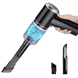 Mini Aspirador Coche Potente, Aspiradora sin Cable Carga USB 6000 Pa 120W, Vacuum Cleaner de Coche Inalámbrico Potente,Negro