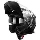 Westt Casco De Moto Modular -ECE 22.06 Cascos Modular Moto Hombre Mujer con Doble Visera - Casco Moto Integral Casco Motocross Casco Integral Adulto Negro M (57-58cm)