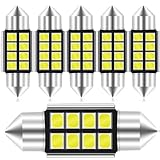 6 Bombillas Led Coche Festoon C5W CanBus 12v. Varios tamaños (31-36-39 y 42 mm). Luces Led Interior Coche Modelo: 31mm. Luz Matricula Coche, Maletero, Guantera, Puertas. Brillante. ALBURANⓇ