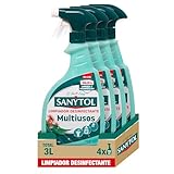 Sanytol - Limpiador Desinfectante Multiusos, Elimina Bacterias, Hongos y Virus Sin Lejía, Perfume Eucaliptus - Pack de 4 x 750 Ml = 3L